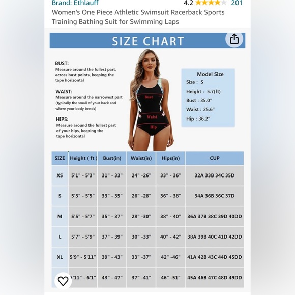 Women’s 1 piece Athletic Racerback Sports Training Bathing Suit ForSwimming Laps - Picture 8 of 8